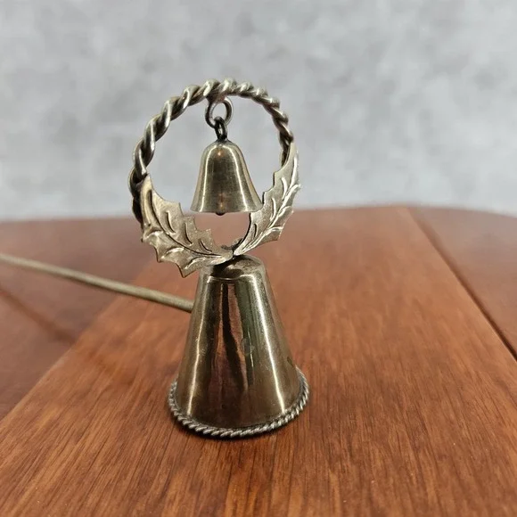 Brass Candle Extinguisher Snuffer Rare‎ Vtg Twist Edge W/ Bell Head Christmas - Picture 3 of 5